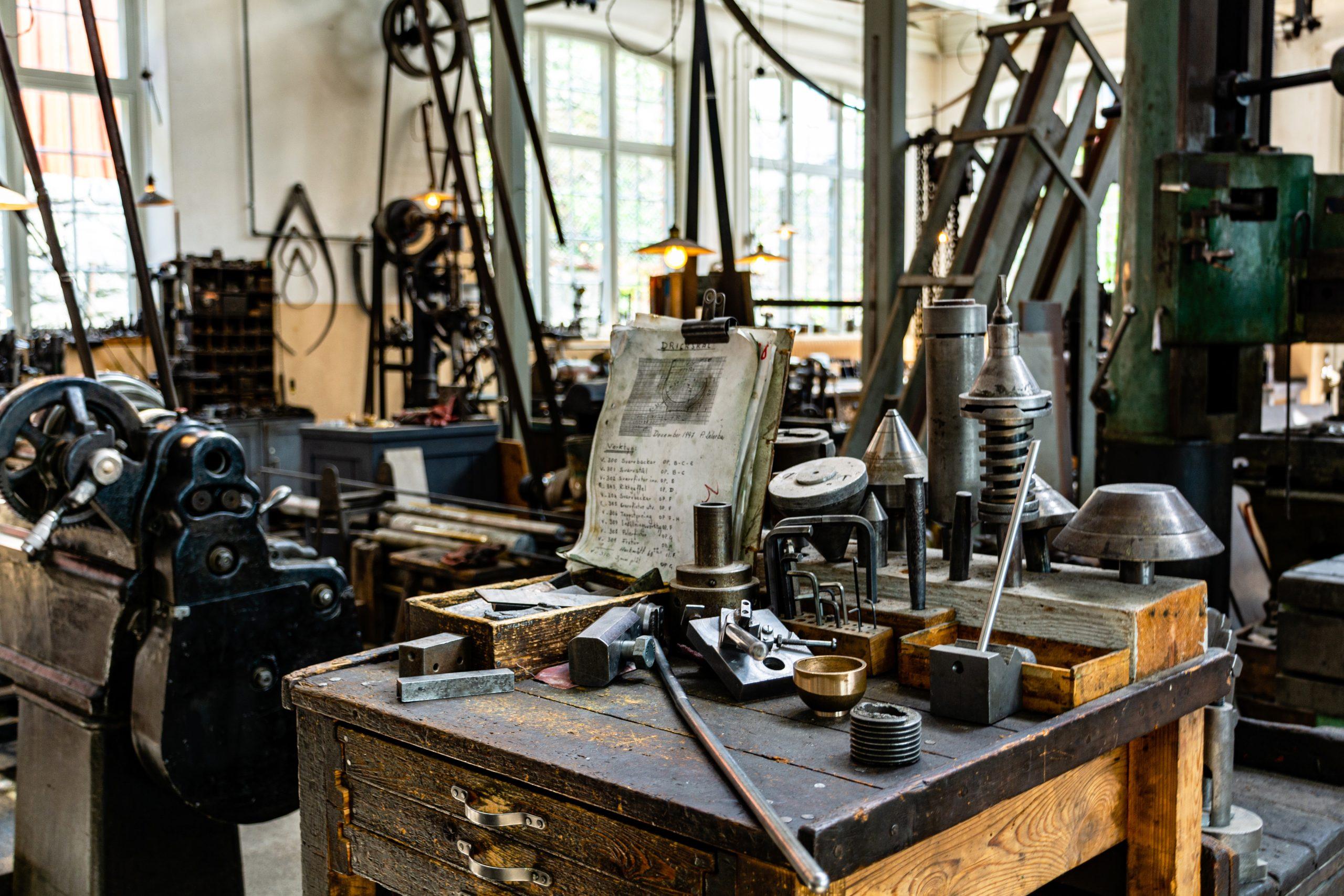 An industrial factory with old machinery